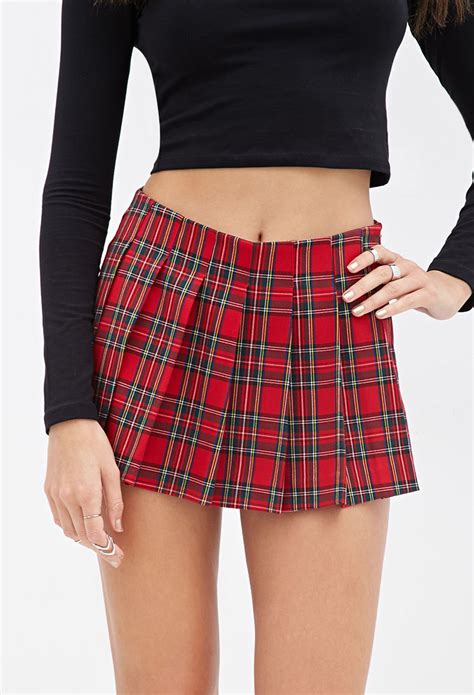 plaid skort women's.